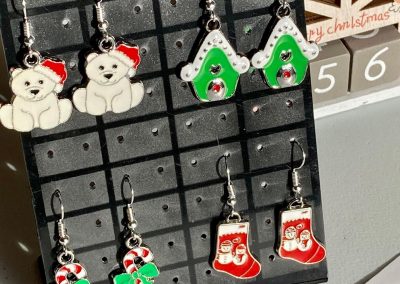 Bunting and Beads - Christmas Earrings